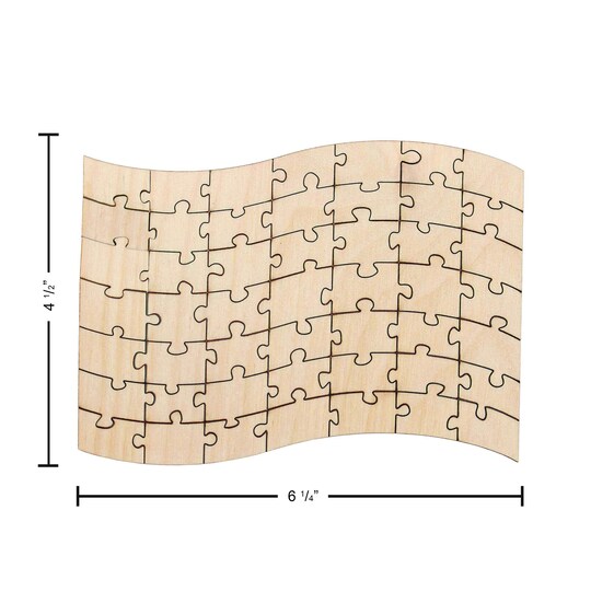 Leisure Arts Wood Puzzle Small Flag 49 Pieces 6.25"X 4.13" Blank Puzzles, Make Your Own Puzzle, Blank Puzzle Pieces Wooden Puzzles Diy Jigsaw Puzzles, Puzzles To Draw On